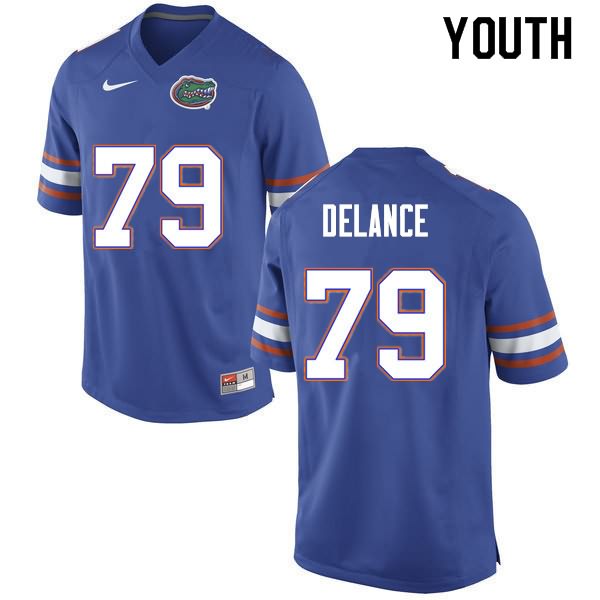 Youth NCAA Florida Gators Jean DeLance #79 Stitched Authentic Nike Blue College Football Jersey BLK4665TO